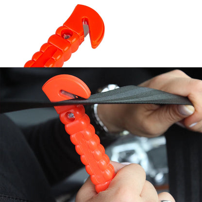 Window Breaker Seatbelt Cutter 2-In-1 Emergency Car Glass Punch Hammer Auto Escape Life Rescue Tool Light Reflective Tape