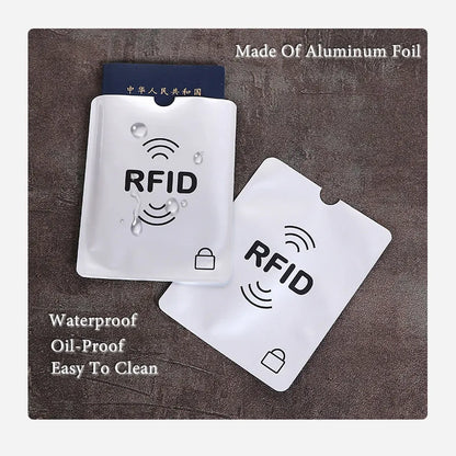 10Pcs Anti-Scan Card Sleeve Credit NFC RFID Card Protector Anti-Magnetic Aluminum Foil Portable Bank Card Holder