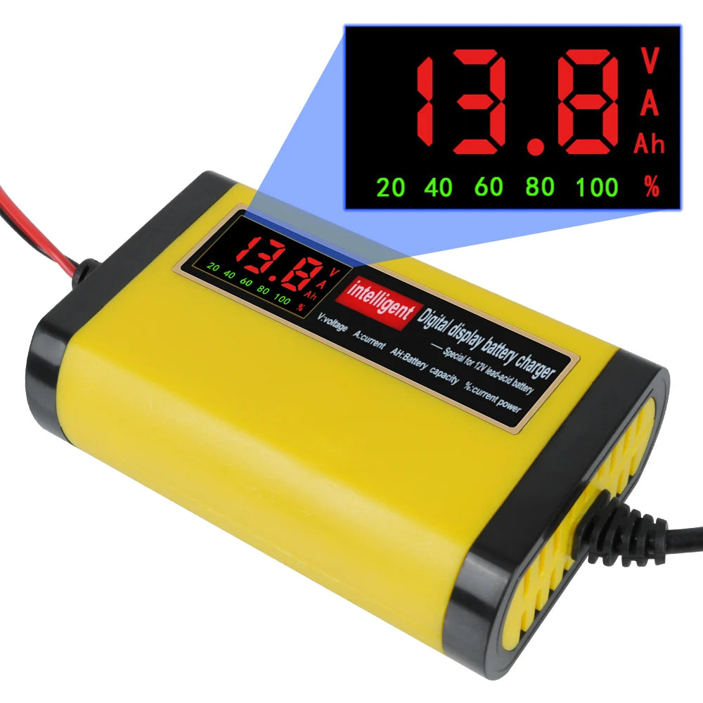 2A Intelligent Fast Power Charging 3 Stages Lead Acid AGM GEL Battery-Chargers Car Battery Charger
