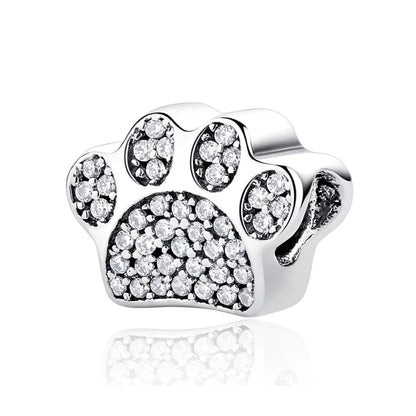 Original 925 Sterling Silver Charm Bead Love Dog Cat Paw Panda Firefly Pendant Charms Fit Bracelets Necklaces Women Jewelry