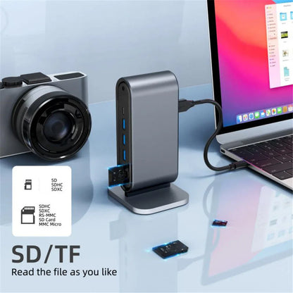 USB C Docking Station PD 100W USB C HUB Type C to Hdmi-Compatible Adapter 4K 30Hz VGA RJ45 USB 3.0 HUB USB Splitter for Macbook