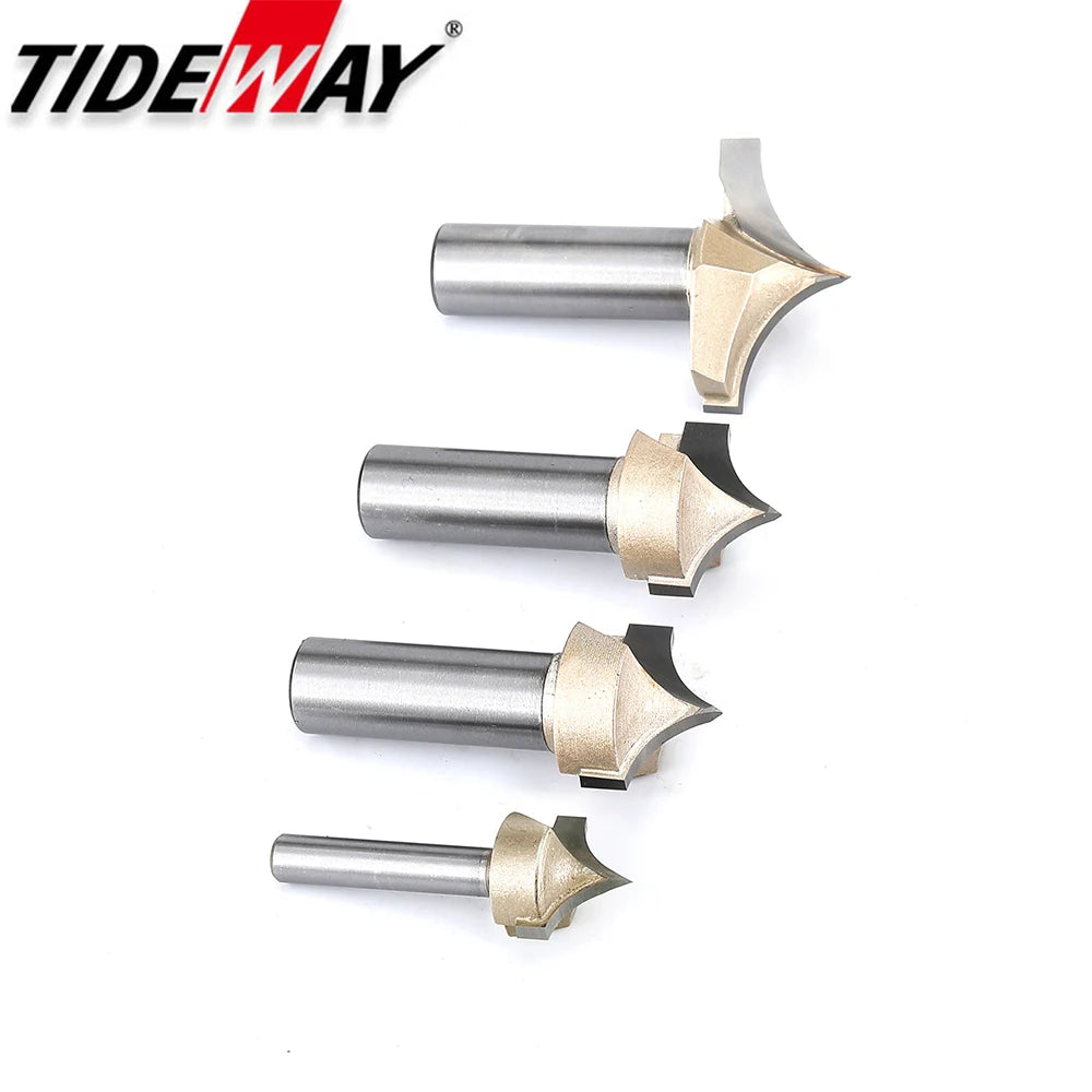 Point Cutting round over Bit Woodworking Tools Carving Tool Tungsten Carbide CNC Router Bit for Wood 1/2 Shank