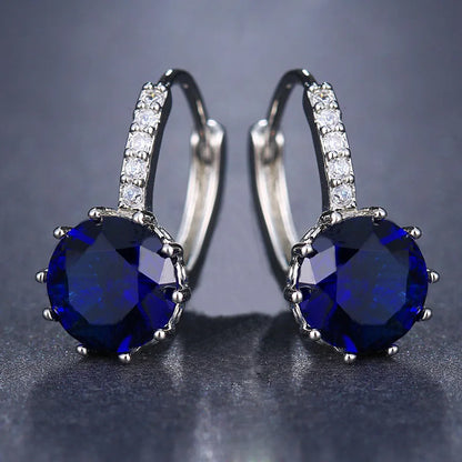 Classic Green AAA Cubic Zirconia Stud Earrings round Crystal Girl Ear Studs for Women Multicolor Fashion Jewelry Brincos AE176