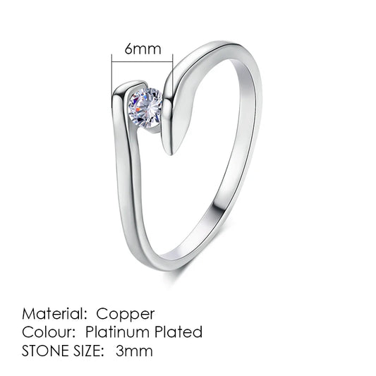 Austrian Cubic Zirconia Engagement/Wedding Finger Rings for Women Rose Gold Color Fashion Brand Jewelry for Women DWR239
