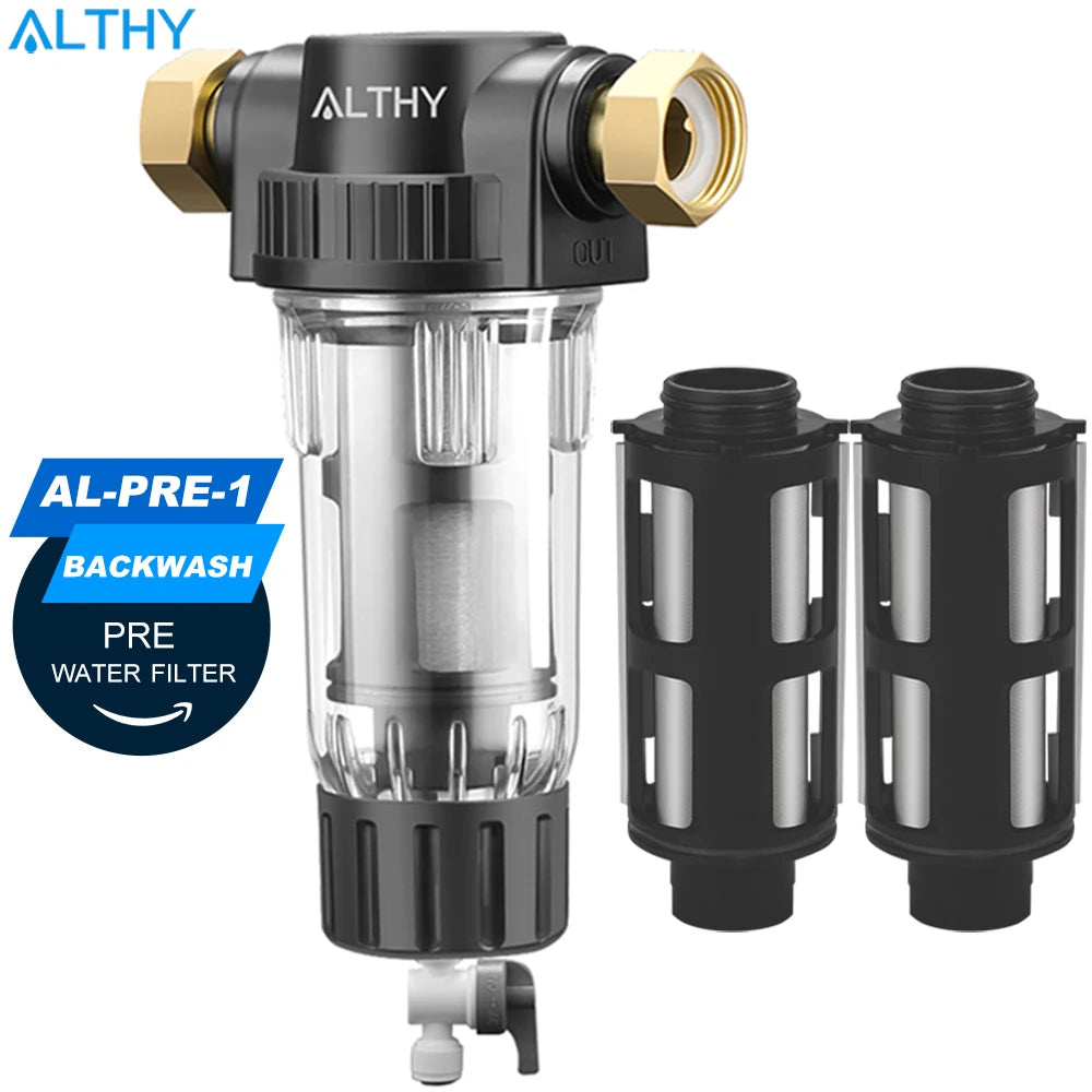 Pre Filter Whole House Spin down Sediment Water Filter Central Prefilter Purifier System Backwash Stainless Steel Mesh