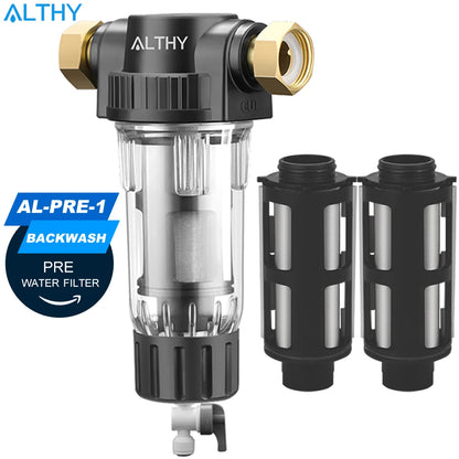 Pre Filter Whole House Spin down Sediment Water Filter Central Prefilter Purifier System Backwash Stainless Steel Mesh