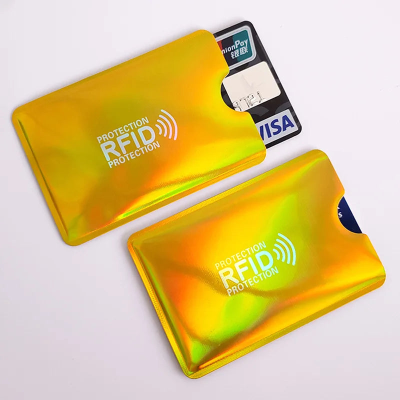 10Pcs Anti-Scan Card Sleeve Credit NFC RFID Card Protector Anti-Magnetic Aluminum Foil Portable Bank Card Holder