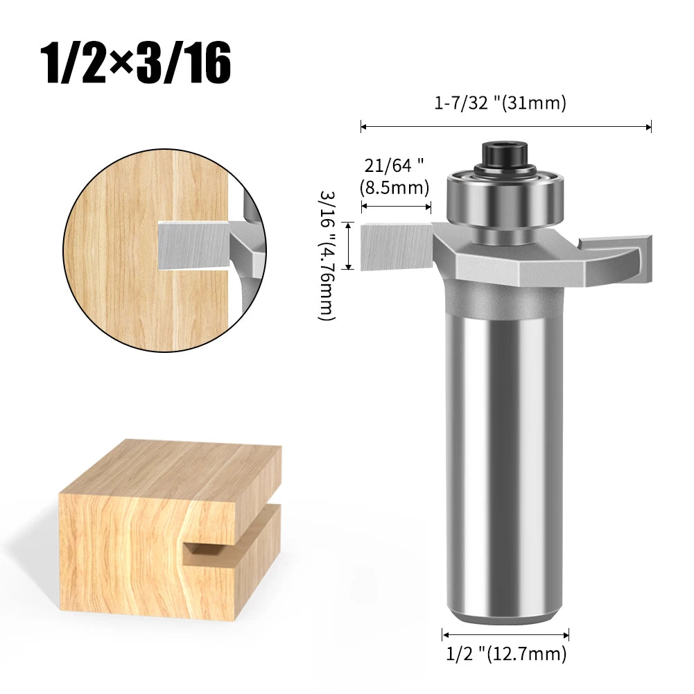 1/4" 1/2Shank High Quality "T" Type Biscuit Joint Slot Cutter Jointing/Slotting Router Bit Cutter Wood Working