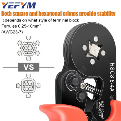 Crimping Pliers Ferrule Sleeves Tubular Terminal Tools HSC8 6-4A/6-6A/16-6 Wire Crimper Household Electrical Sets