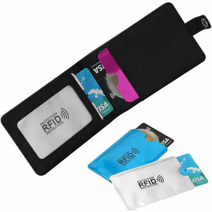 10Pcs Anti-Scan Card Sleeve Credit NFC RFID Card Protector Anti-Magnetic Aluminum Foil Portable Bank Card Holder