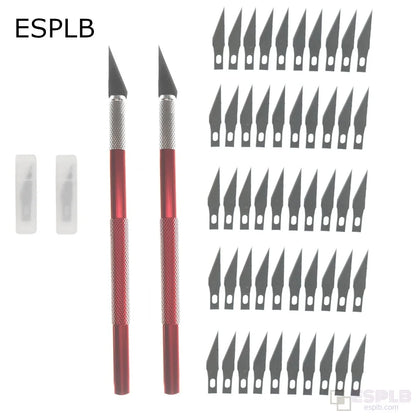 Engraving Non-Slip Metal Scalpel Knife Kit + 50/20/10/5Pcs #11 Blades Cutter Craft Knives for Mobile Phone PCB Repair Hand Tools