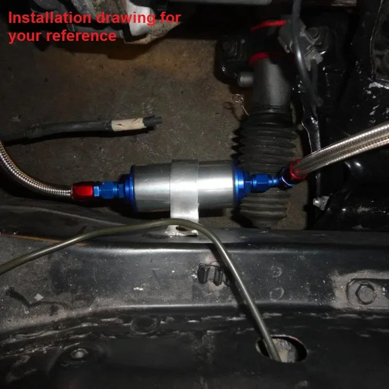Universal 100 Micron 8.6MM Aluminum High Flow Fuel Inline Petrol Filter Car Truck EP-OF86