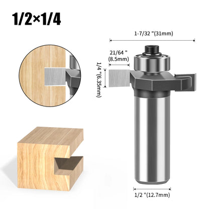 1/4" 1/2Shank High Quality "T" Type Biscuit Joint Slot Cutter Jointing/Slotting Router Bit Cutter Wood Working