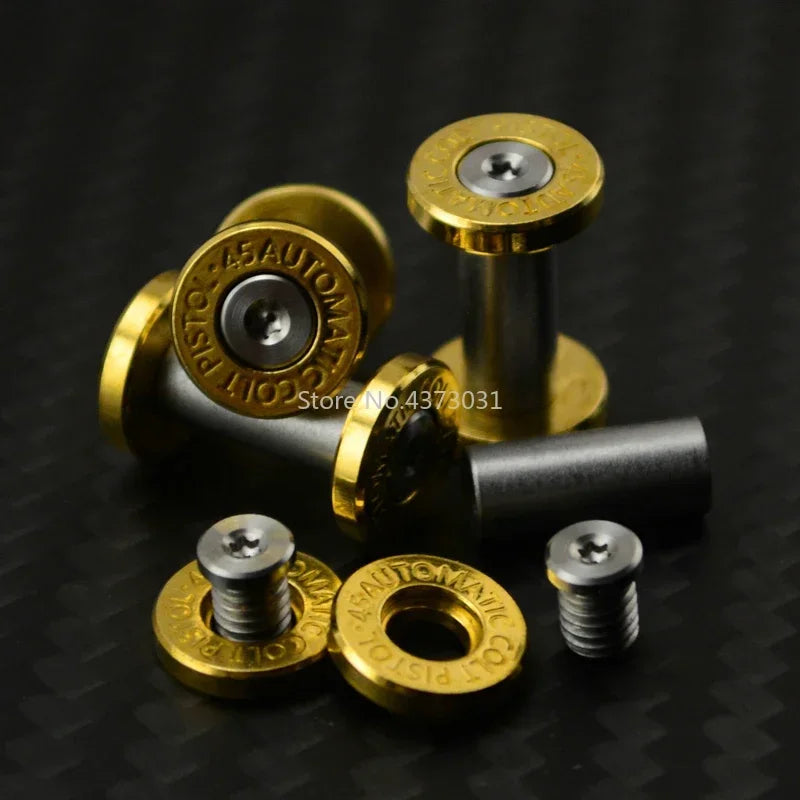 2 Sets Brass + 416 Stainless Steel M4 Fastening Screw Rivet for CNC Cutter DIY Straight Pocket Knife Tools Handle Fastening Nut