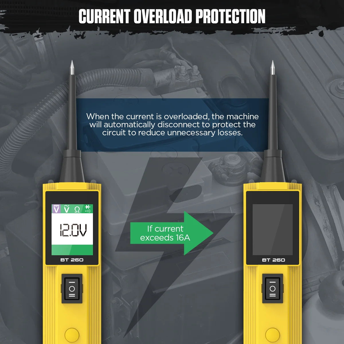 BT260 Car Electrical Circuit Tester Power Probe Automotive Scanner Auto LED Display Voltage Digital Diagnostic Tool Pb100