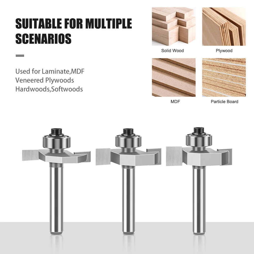 1/4" 1/2Shank High Quality "T" Type Biscuit Joint Slot Cutter Jointing/Slotting Router Bit Cutter Wood Working