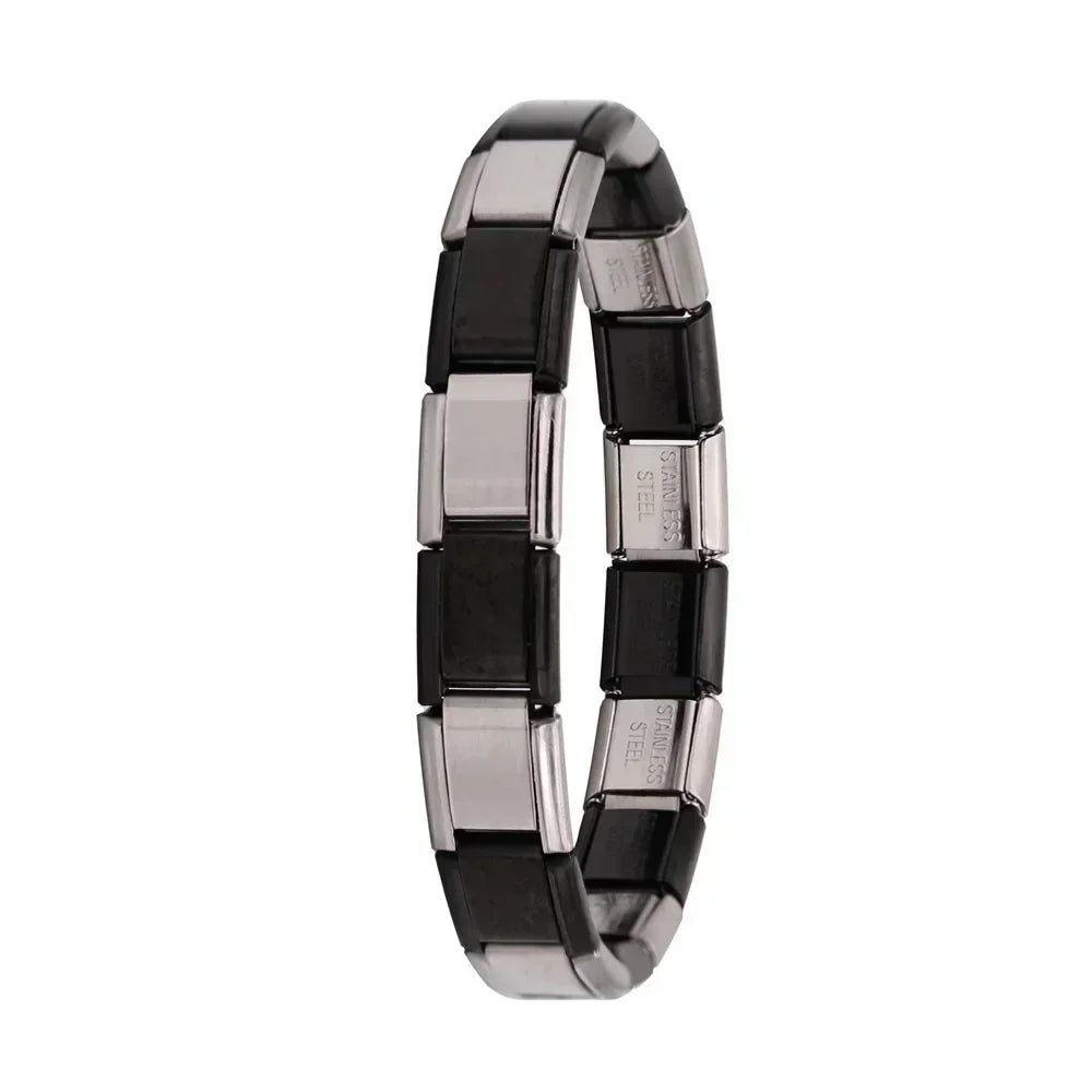 New Women'S Jewelry 9Mm Width Itanlian Elastic Charm Bracelet Fashion Stainless Steel Bangle ST-