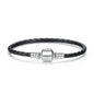925 Sterling Silver Bracelet – Barrel Snap Clasp, Cubic Zirconia, Bangle Bracelet, Chain Bracelet, Charm, Sizes 17–21