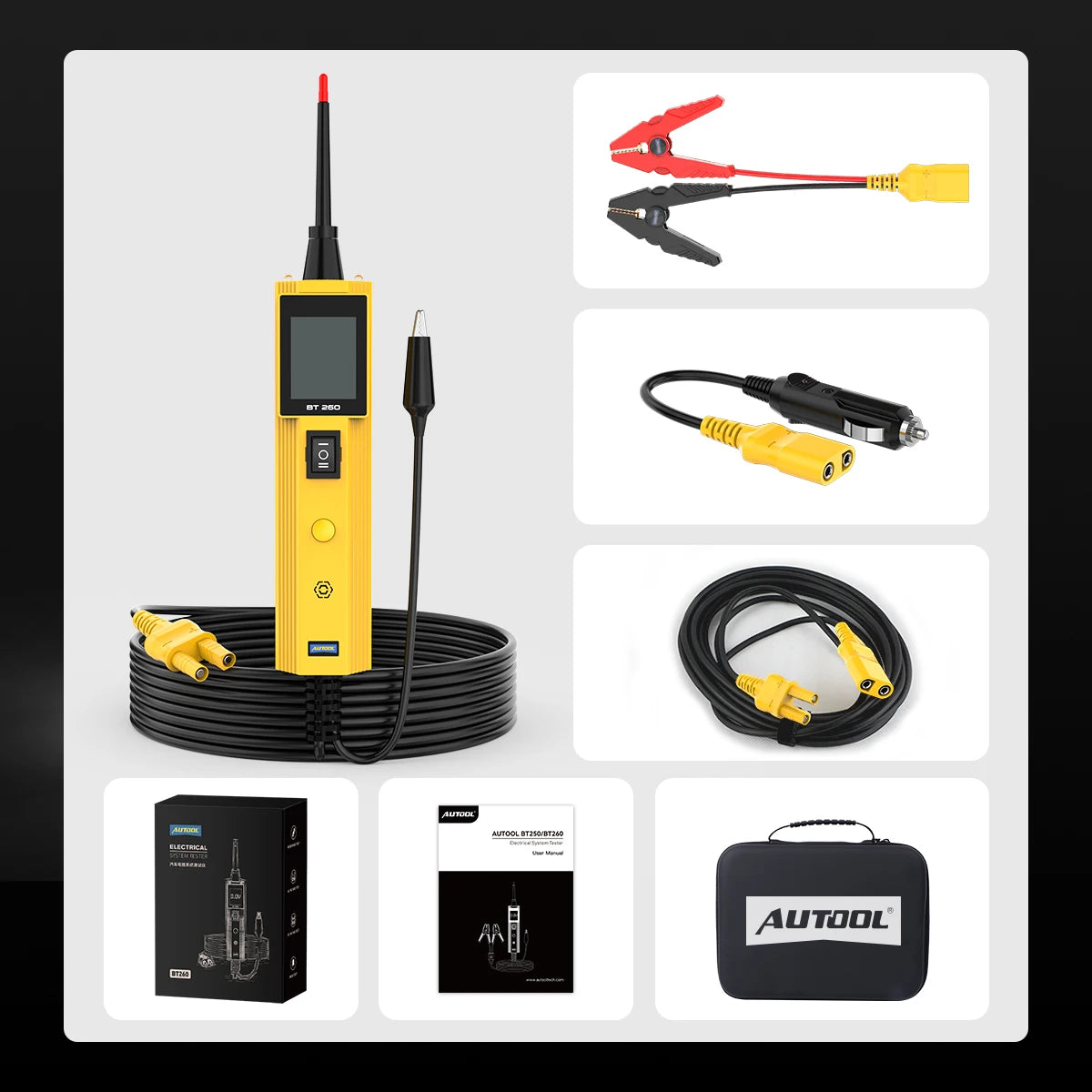BT260 Car Electrical Circuit Tester Power Probe Automotive Scanner Auto LED Display Voltage Digital Diagnostic Tool Pb100