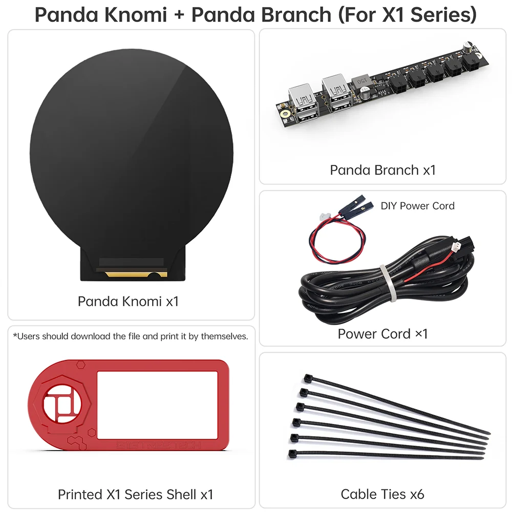 Panda Knomi Display Screen Customize UI OTA Firmware Real-Time Updates for Bambu Lab P1 A1 X1 A1 MINI Panda Branch
