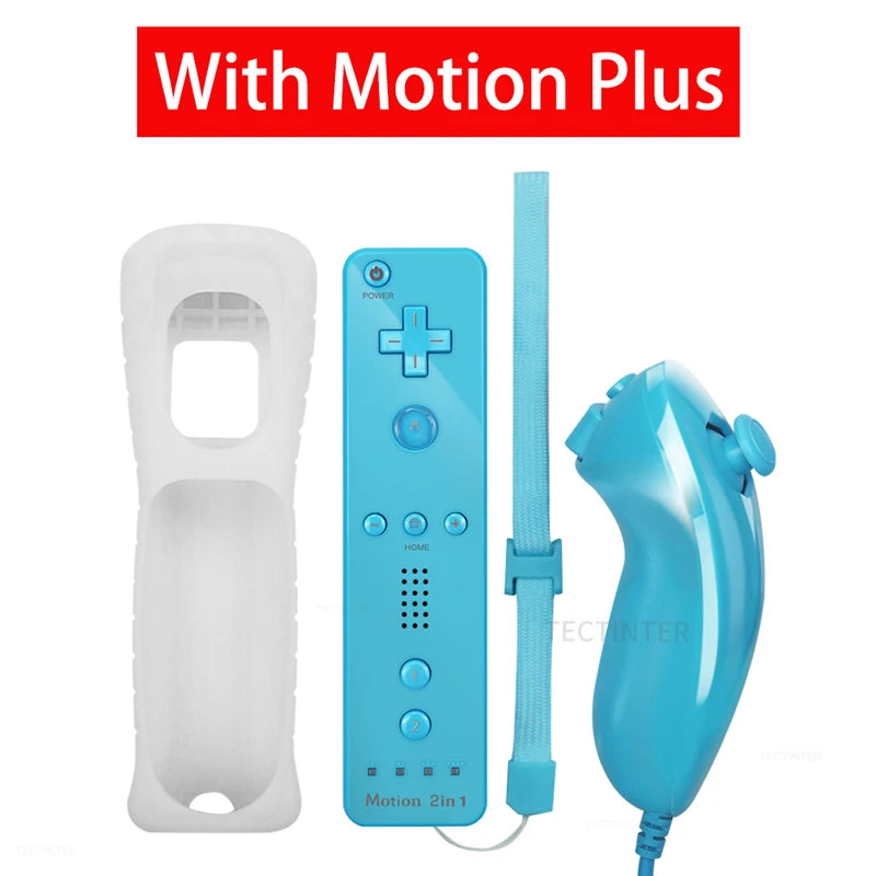 2 in 1 Controller for Nintendo Wii Console Wireless Gamepad Optional Motion plus Nunchuck Remote Joystick Video Game Accessories