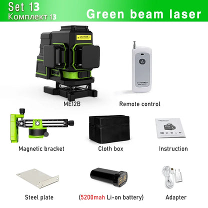 CE Certificated 3D New ABS and PC Shell Shockproof Lines Laser Level with 5200Mah BATTERY Work Separately Laser Lines