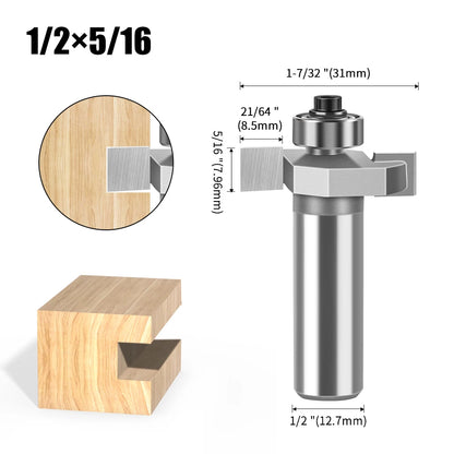 1/4" 1/2Shank High Quality "T" Type Biscuit Joint Slot Cutter Jointing/Slotting Router Bit Cutter Wood Working