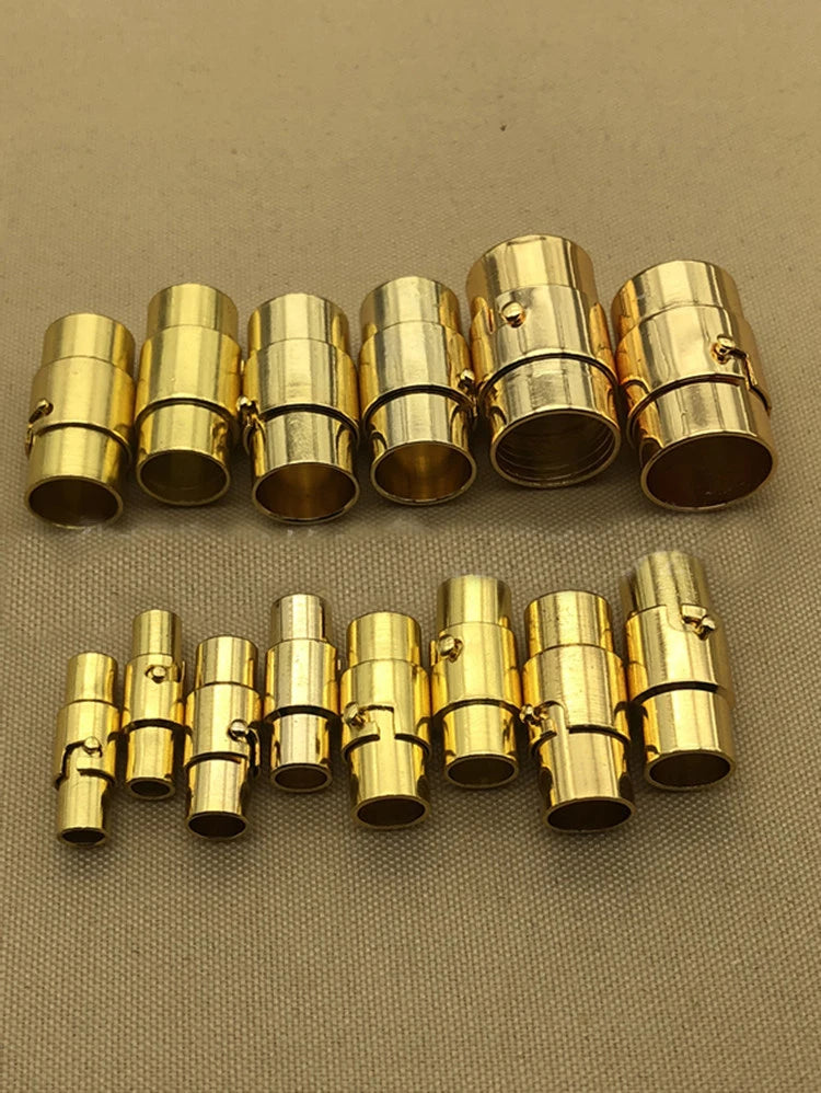 5Pcs 3/4/5/6/7/8/9/10MM Leather Cord End Cap/ Magnetic Clasp with Locking Mechanism,Connector for Bracelet Necklace Making