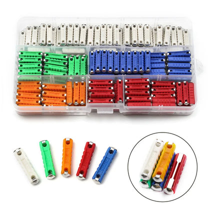 200PCS GBC European Automotive Fuse Set 5/8/10/16/30AMP 6Mm Continental Car Blade Bakelite Auto Classic Car Fuse