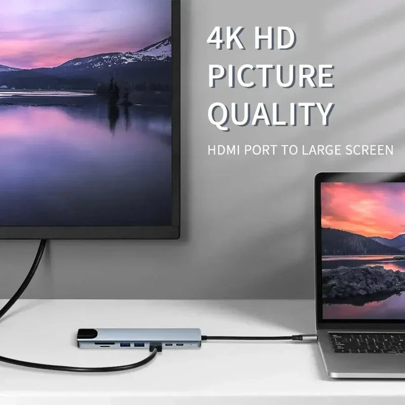 USB C HUB Type C Splitter Thunderbolt 3 Docking Station Laptop Adapter with for Macbook Air M1 Ipad Pro