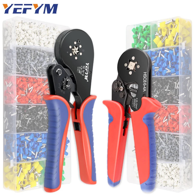 Crimping Pliers Ferrule Sleeves Tubular Terminal Tools HSC8 6-4A/6-6A/16-6 Wire Crimper Household Electrical Sets