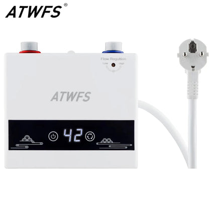 Instant Water Heater 220V 4000W Portable Electric Heaters for Bathroom Hot Water Shower and Home Kitchen Heating