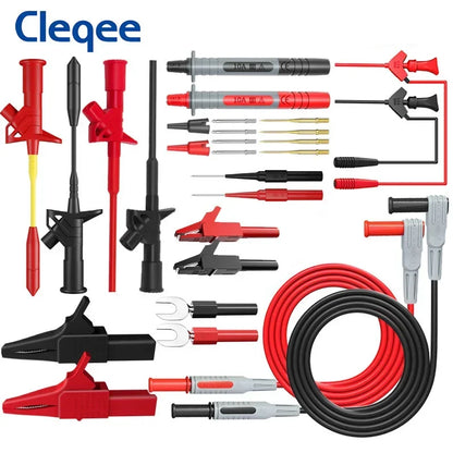P1300 Series Multimeter Test Lead Kit 4Mm Banana Plug Cable Test Hook Clip Probe Alligator Clip Automotive Tool Kit