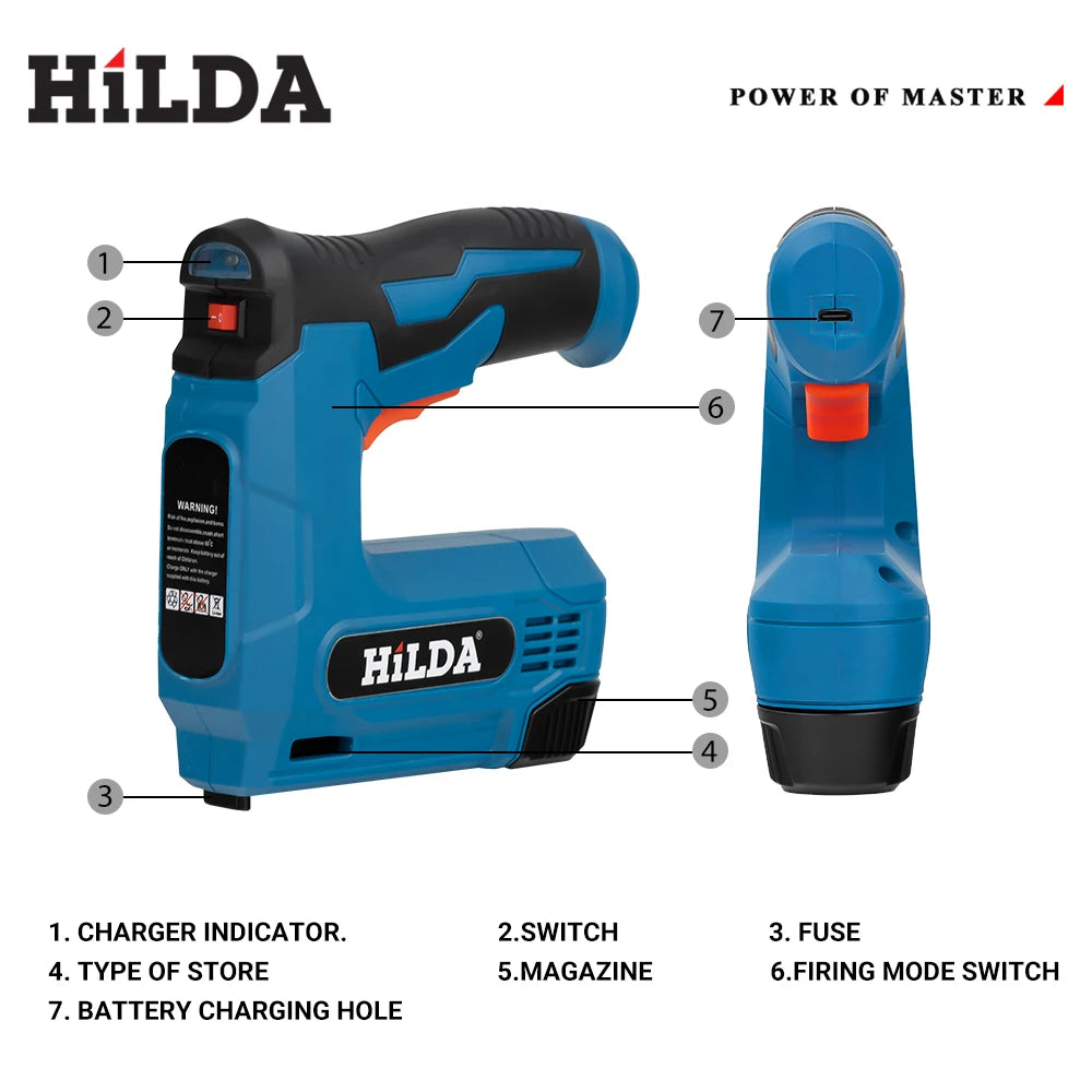 Usbelectric 2-In-1 Air Nail Gun Furniture Pneumatic Gun Wood Frame Stapler Pneumatic Tool Power Tools with 2000Pcs Staples