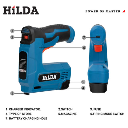 Usbelectric 2-In-1 Air Nail Gun Furniture Pneumatic Gun Wood Frame Stapler Pneumatic Tool Power Tools with 2000Pcs Staples