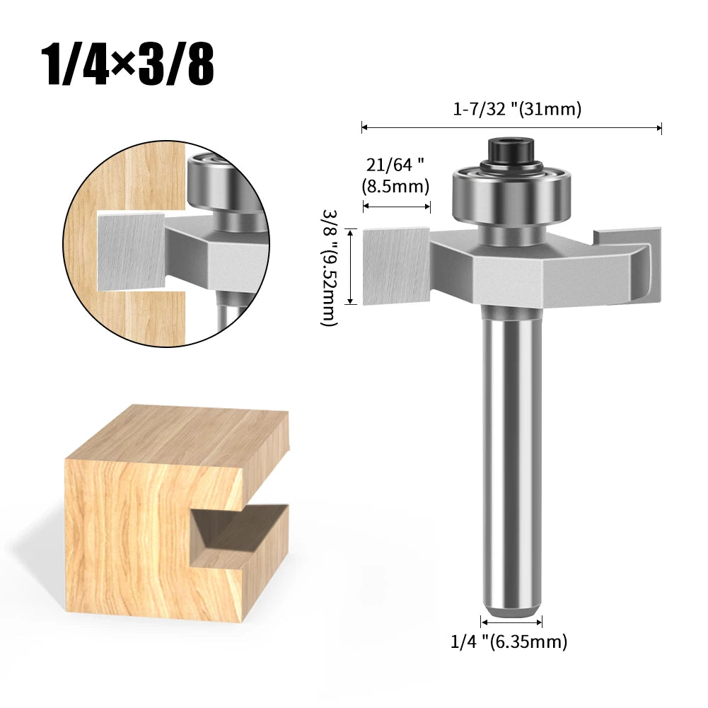 1/4" 1/2Shank High Quality "T" Type Biscuit Joint Slot Cutter Jointing/Slotting Router Bit Cutter Wood Working