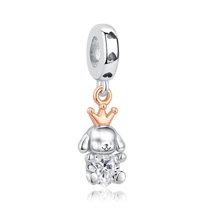 Original 925 Sterling Silver Charm Bead Love Dog Cat Paw Panda Firefly Pendant Charms Fit Bracelets Necklaces Women Jewelry