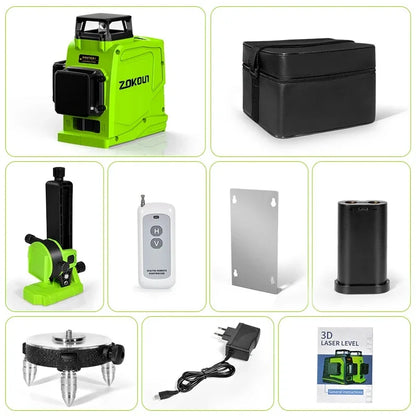CE Certificated 3D New ABS and PC Shell Shockproof Lines Laser Level with 5200Mah BATTERY Work Separately Laser Lines