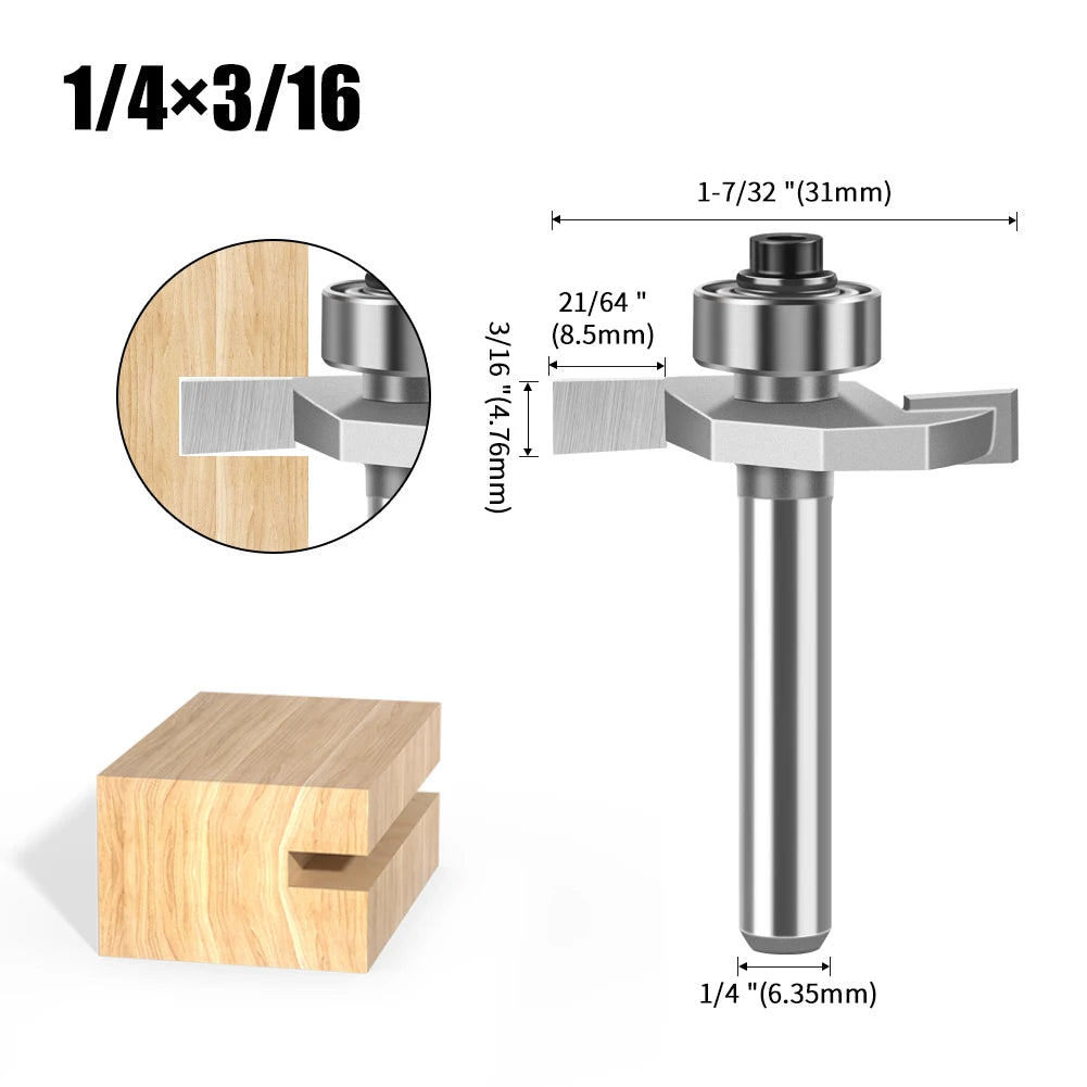 1/4" 1/2Shank High Quality "T" Type Biscuit Joint Slot Cutter Jointing/Slotting Router Bit Cutter Wood Working