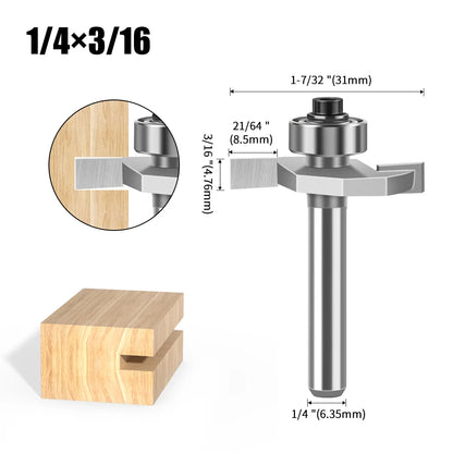 1/4" 1/2Shank High Quality "T" Type Biscuit Joint Slot Cutter Jointing/Slotting Router Bit Cutter Wood Working