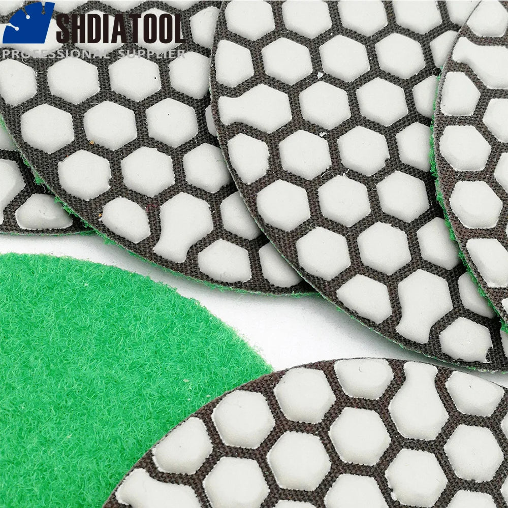 6Pcs/Pk Diamond Dry Polishing Pads Granite Marble Flexible Resin Sanding Discs 100Mm Ceramic Stone Polisher 4Inches