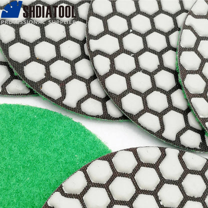 6Pcs/Pk Diamond Dry Polishing Pads Granite Marble Flexible Resin Sanding Discs 100Mm Ceramic Stone Polisher 4Inches