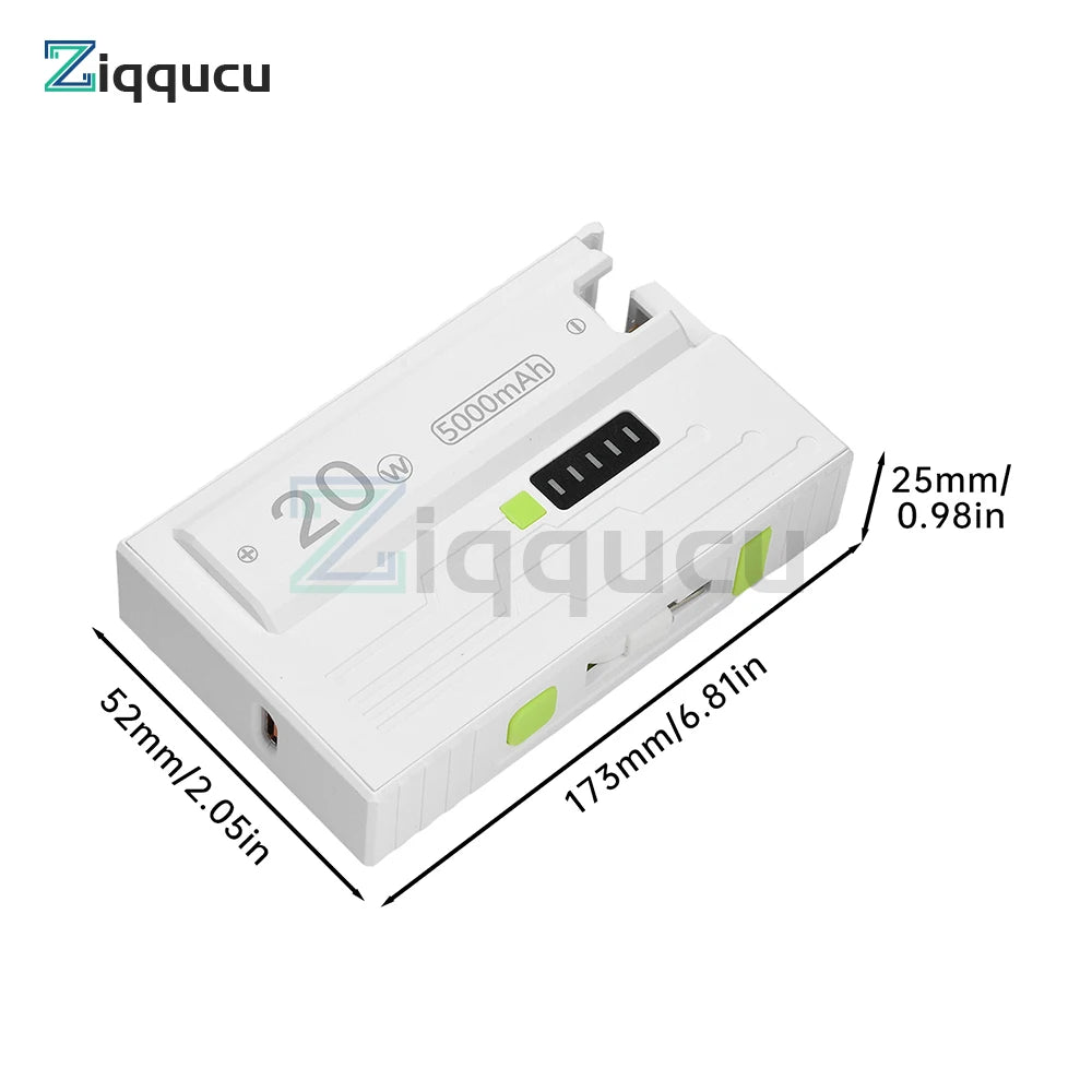 1*21700 Battery Box DIY Kit Battery Charger Case DIY Power Bank Box 20W Fast Charging for Phone Charging Not Including Batteries