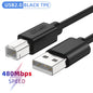 USB Cable for Printer High Speed a to B Male to Male Usb Printer Cable Data Sync for 3D Label Printer Lenovo 1M 1.5M 2M 3M 5M