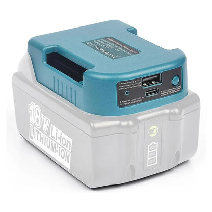 For Makita 18V with USB with Type-C Battery Holder for Makita 18V Battery BL1840 BL1850 BL1860 Charger Adapter Fast Charging