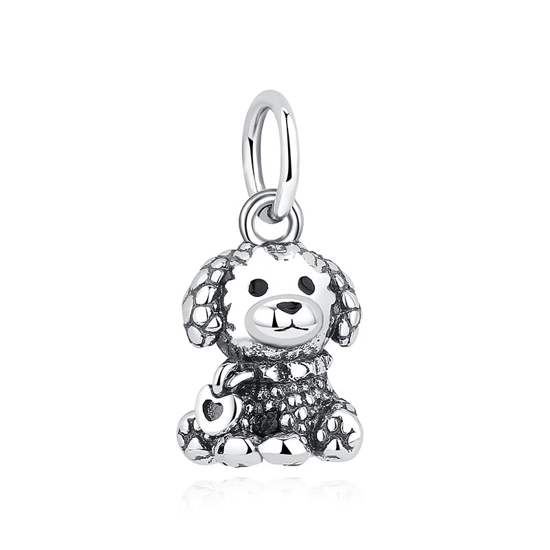 Original 925 Sterling Silver Charm Bead Love Dog Cat Paw Panda Firefly Pendant Charms Fit Bracelets Necklaces Women Jewelry
