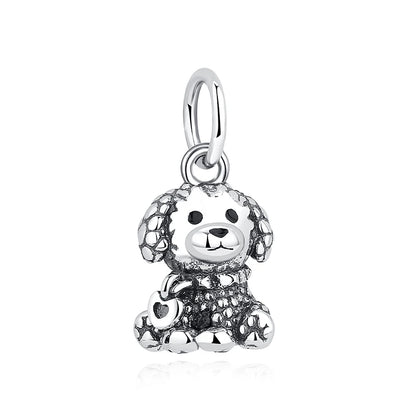 Original 925 Sterling Silver Charm Bead Love Dog Cat Paw Panda Firefly Pendant Charms Fit Bracelets Necklaces Women Jewelry