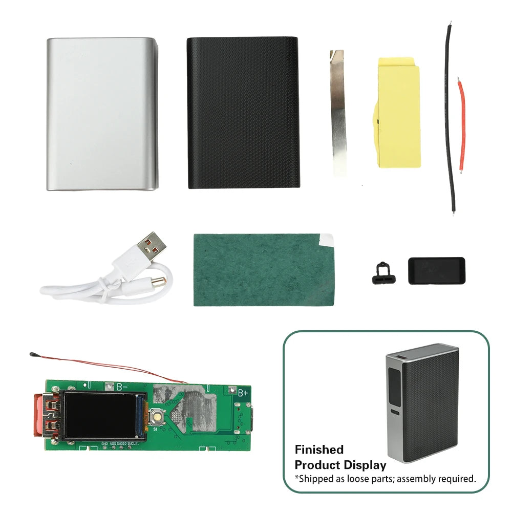 22.5W Fast Charging Module TFT Color Screen Digital DIY Power Bank Kit 21700 Battery Case Fast Charging Mini Portable Power