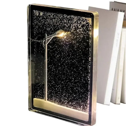 Snow Scene Night Light Desk Light Christmas Crafts Snowy Night Lamp Decor Arts and Crafts Night Street Lamps for Girls