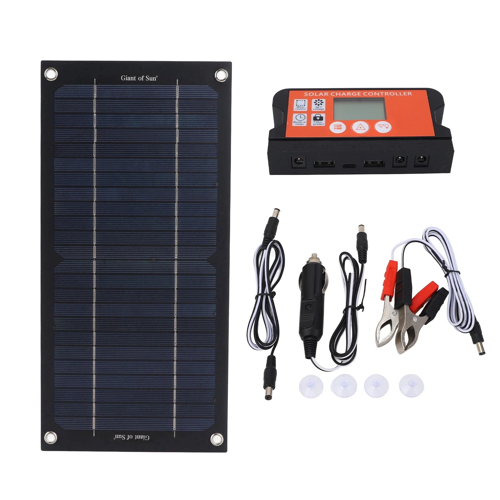 600W Solar Panel Portable Solar Panel Kit Monocrystalline Silicon 100A Charge Controller Solar Panel Kit Car Ship Charging Tools